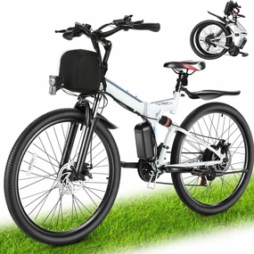 26" Folding Electric Bike With Removable Battery