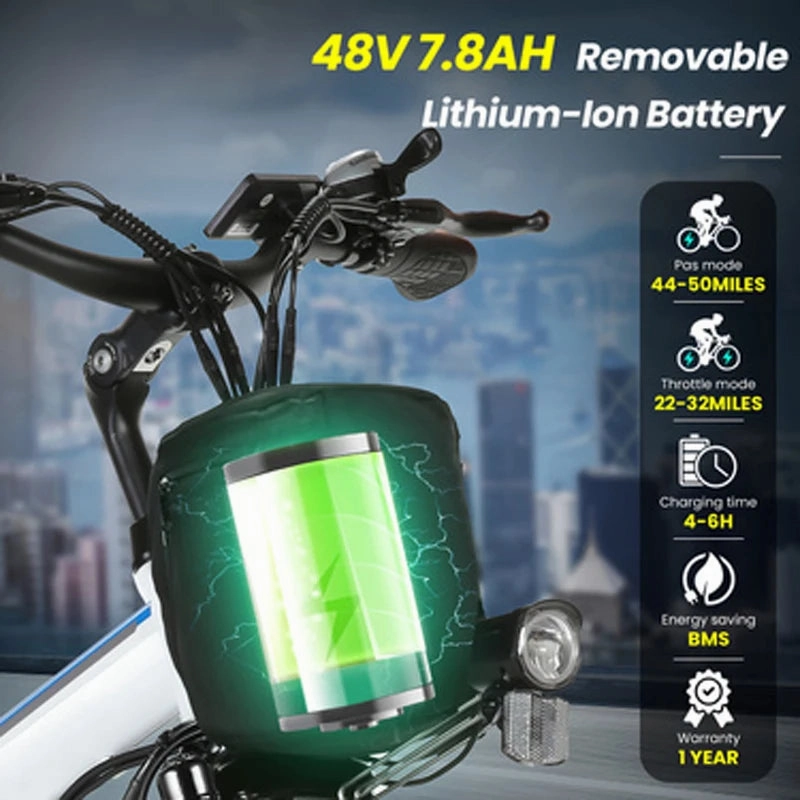 26" Folding Electric Bike With Removable Battery