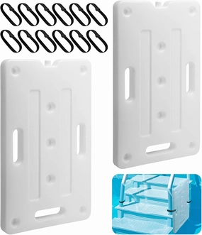 2 Pack Swimming Pool Ladder Weight, Sturdy Pool Step Weights, Removable Pool Stair Weight Container for Under Ground Easy Filling Water and Sand Safe Entry