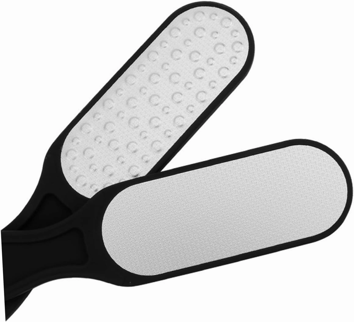 2pcs Double Sided Stainless Steel Foot Files for Pedicure Care Exfoliating Scrub Removers for Hard Skin Portable Design Hanging for Softening Feet