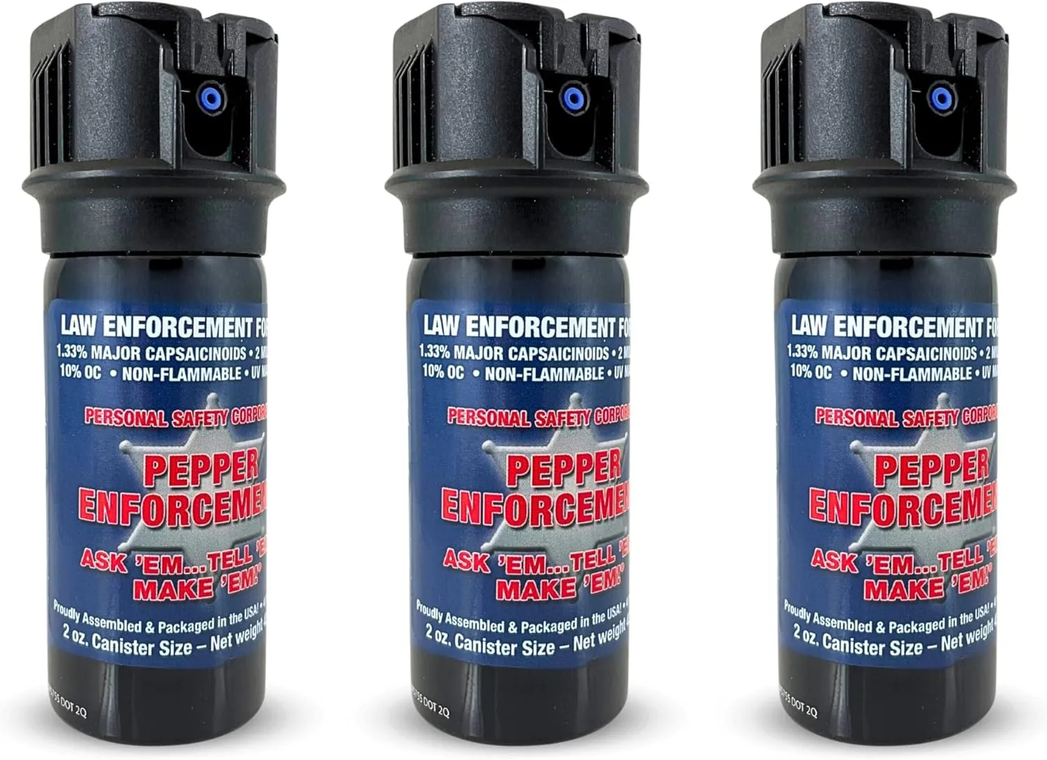3-Pack Splatter Stream Pepper Spray, 2 oz. Flip Top - Maximum Strength 10% OC Formula with Marking Dye - Emergency Self Defense Personal Protection (Pack of 3)