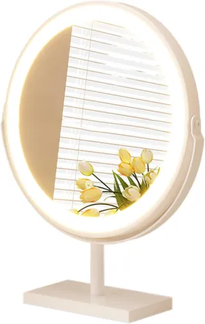 360°Rotation Light Up Mirror 3 Colors Brightness Adjustable, Desk Mirror With Dimmable Brightness, Magnifying Vanity Mirror With 3 Color LED Lights, Smart Touch Control, Lighted Makeup Mirror(White,40