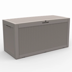 380L/100Gal Litre Patio Weatherproof Deck Box Storage Cabinet with Gas Poles
