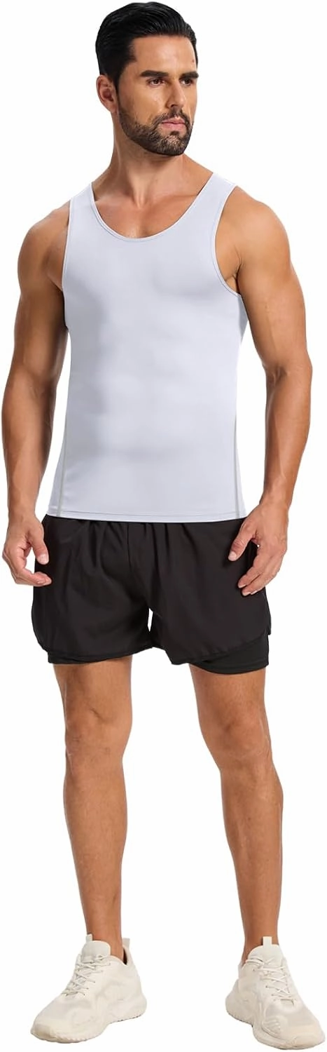 3 Pack Compression Dry Fit Tank Top Men, Shapewear Shirt Sleeveless Men Slimming Muscle Undershirt for Gym