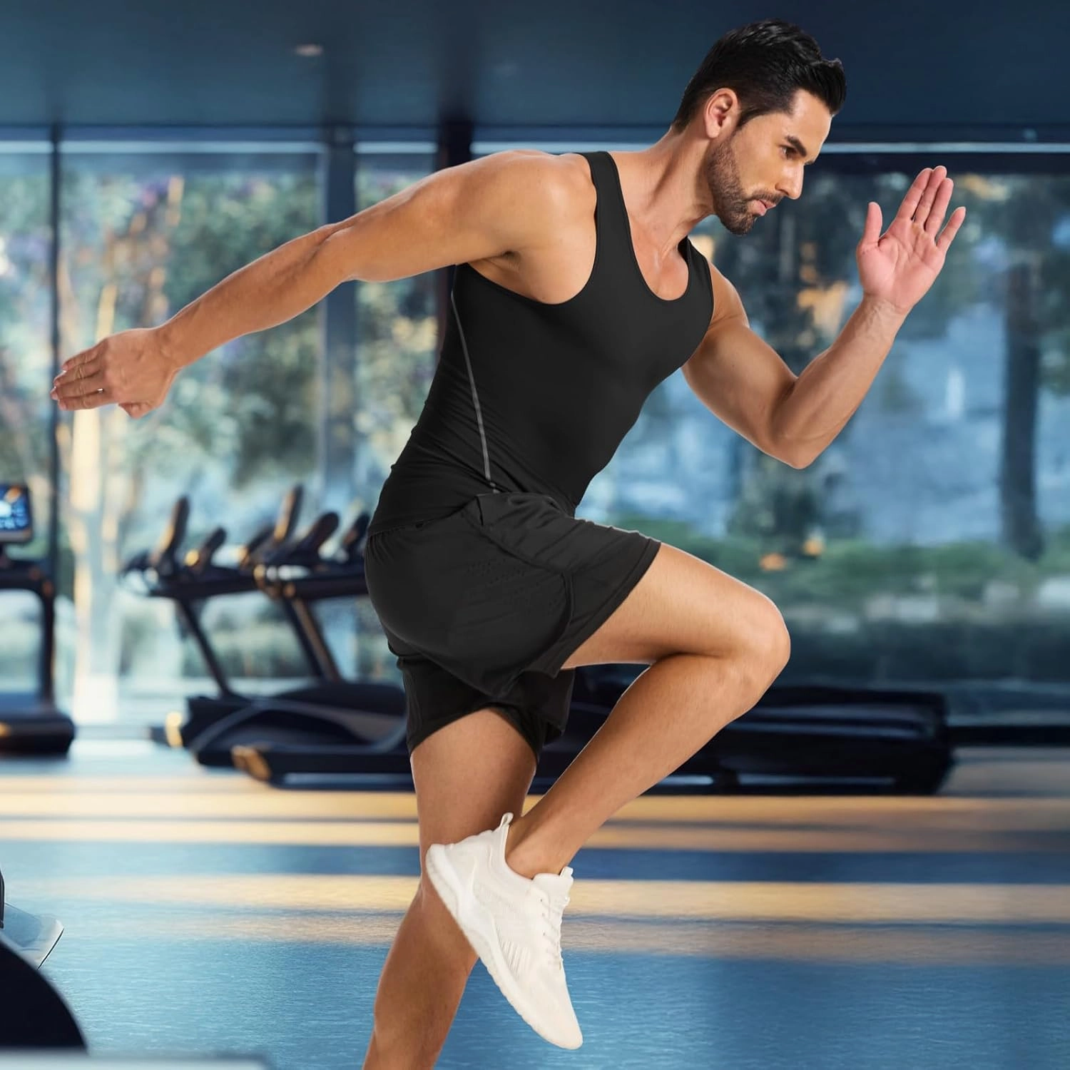 3 Pack Compression Dry Fit Tank Top Men, Shapewear Shirt Sleeveless Men Slimming Muscle Undershirt for Gym
