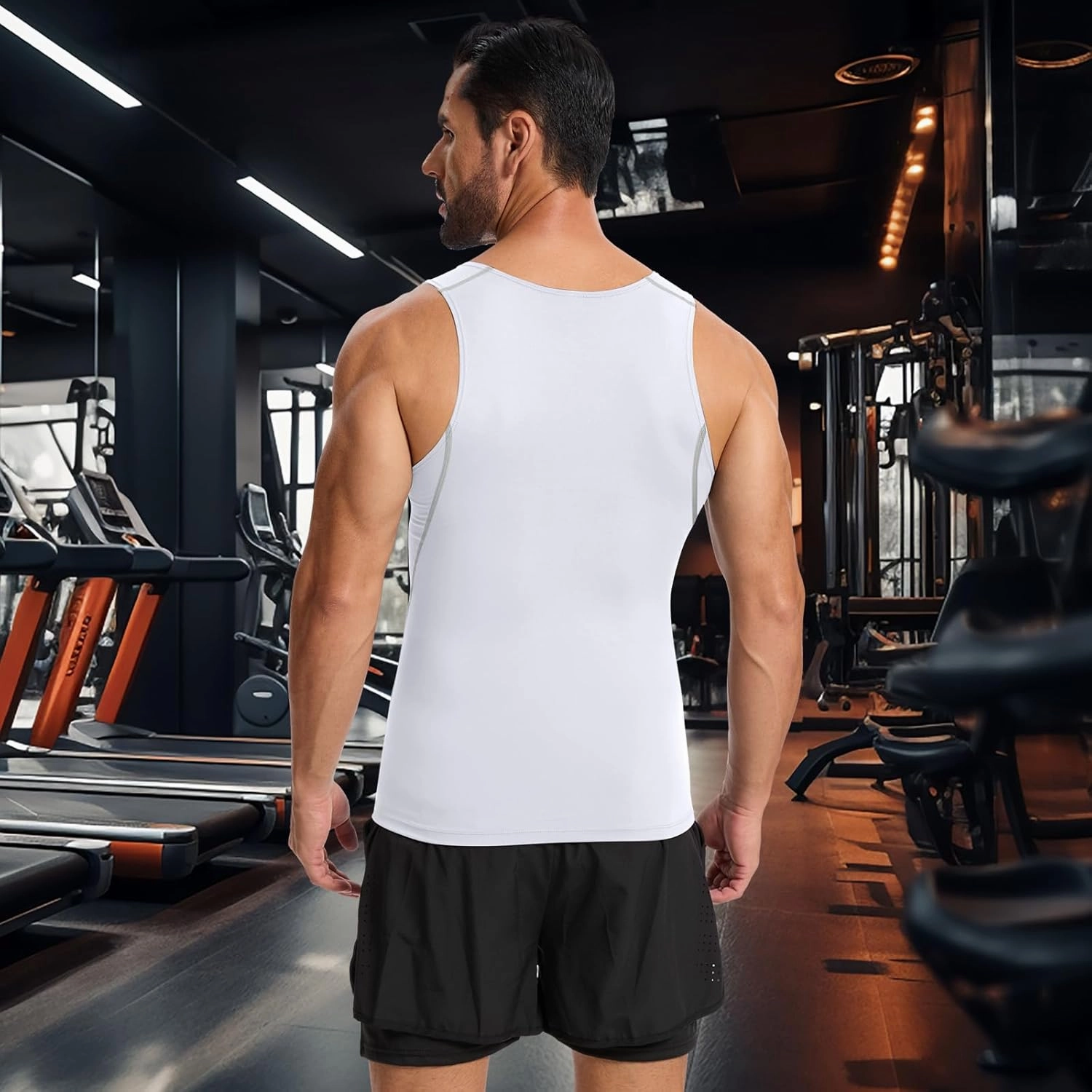 3 Pack Compression Dry Fit Tank Top Men, Shapewear Shirt Sleeveless Men Slimming Muscle Undershirt for Gym