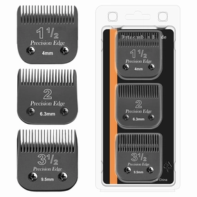 3 Pcs Professional Detachable Replacement Stainless steel kni set,compatible with Andis AGC,BDC,BGC,MBG Series,oster Classic 76/Star-Teq/Power-Teq Clippers，Cut Length 3/8-Inch 5/32-Inch 1/4-Inch black