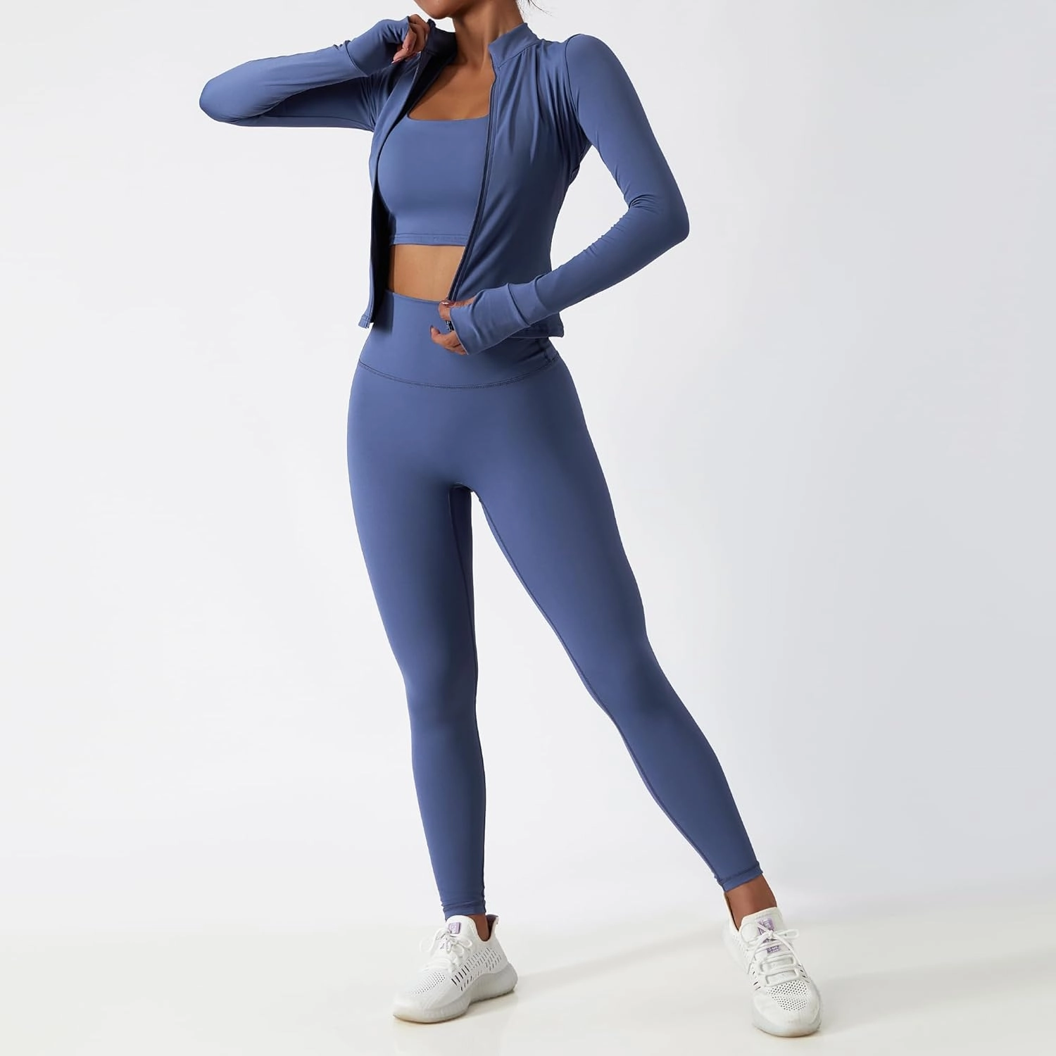 3-Piece Seamless Moisture-Wicking Workout Set for Women - Gym, Fitness, Running, Yoga Sportswear