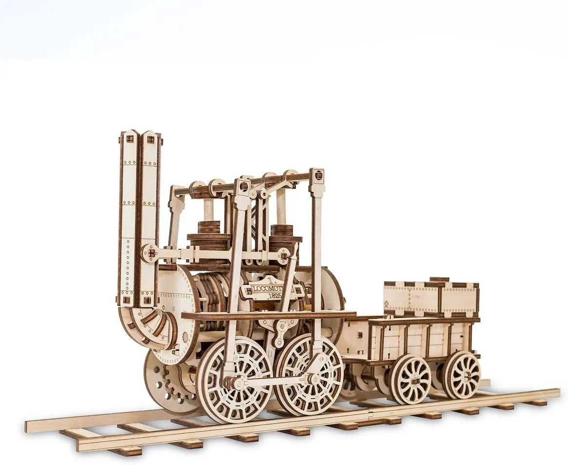 3D Steam Train Model Kit, DIY Wood Puzzle Set for Adults & Teens, Educational STEM Toy, Vintage Train Building Project, Collectors Display Model 325PCS