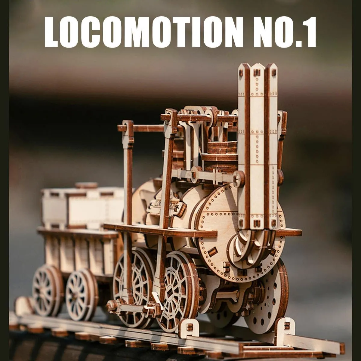 3D Steam Train Model Kit, DIY Wood Puzzle Set for Adults & Teens, Educational STEM Toy, Vintage Train Building Project, Collectors Display Model 325PCS