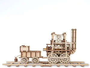 3D Steam Train Model Kit, DIY Wood Puzzle Set for Adults & Teens, Educational STEM Toy, Vintage Train Building Project, Collectors Display Model 325PCS