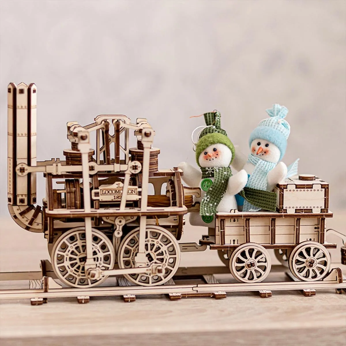 3D Steam Train Model Kit, DIY Wood Puzzle Set for Adults & Teens, Educational STEM Toy, Vintage Train Building Project, Collectors Display Model 325PCS