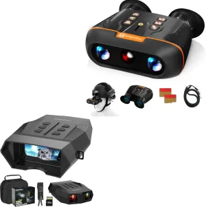 3D VR Night Vision Goggles Head Mounted,Wide FOV Rechargeable Binoculars Featuring 8X Magnification Digital Zoom, Digital Infrared Night Vision Binoculars