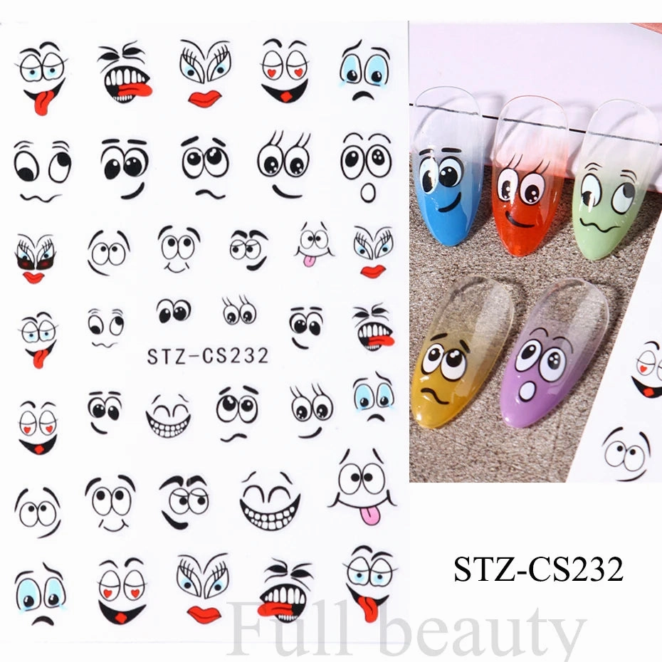 3D Kawaii Dinosaur Nail Stickers Cartoon Anime Animal Self-adhesive Decal Cute Design Sliders Manicure Decoration Accessories