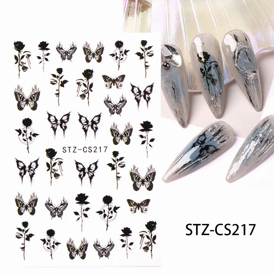 3D Kawaii Dinosaur Nail Stickers Cartoon Anime Animal Self-adhesive Decal Cute Design Sliders Manicure Decoration Accessories