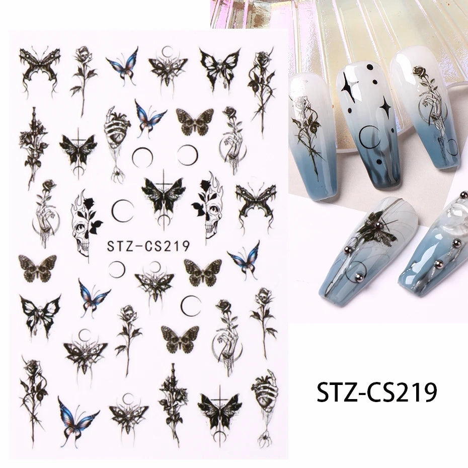 3D Kawaii Dinosaur Nail Stickers Cartoon Anime Animal Self-adhesive Decal Cute Design Sliders Manicure Decoration Accessories
