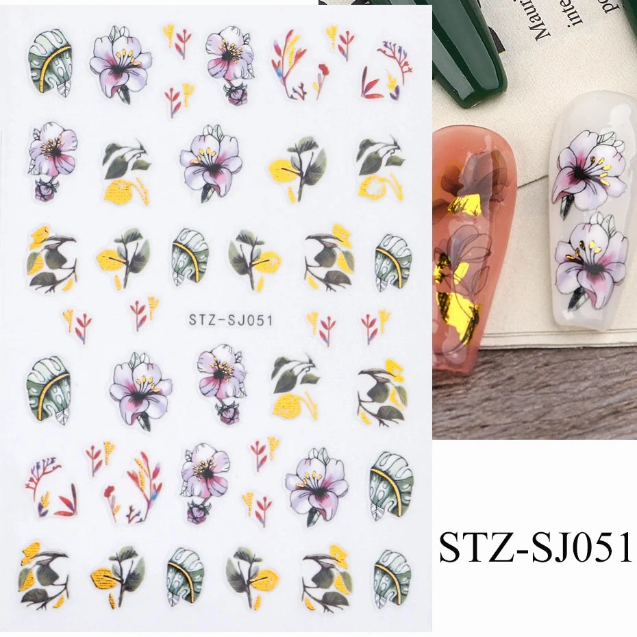 3D Kawaii Dinosaur Nail Stickers Cartoon Anime Animal Self-adhesive Decal Cute Design Sliders Manicure Decoration Accessories