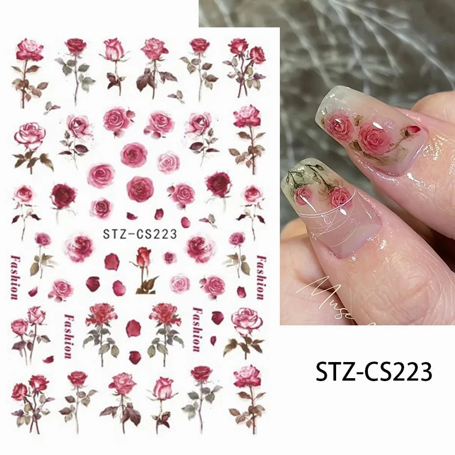 3D Kawaii Dinosaur Nail Stickers Cartoon Anime Animal Self-adhesive Decal Cute Design Sliders Manicure Decoration Accessories
