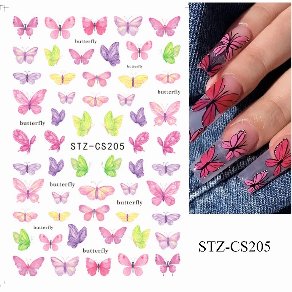 3D Kawaii Dinosaur Nail Stickers Cartoon Anime Animal Self-adhesive Decal Cute Design Sliders Manicure Decoration Accessories
