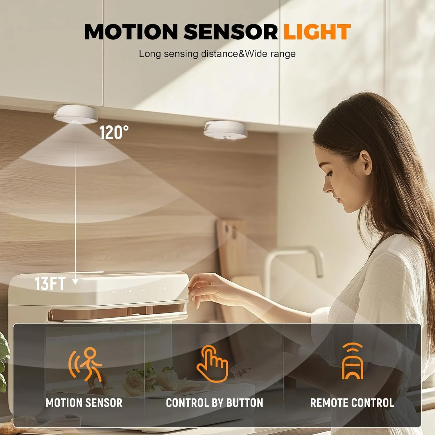 4 Pack Under Cabinet Lights with Charging Station, Rechargeable Under Cabinet Lighting with Remote, 3 Color Temps & 12 RGB, Dimmable Motion Sensor Lights for Kitchen, Pantry and Shelf