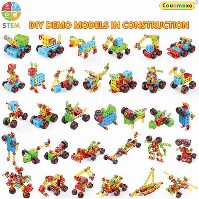 404-Piece STEM Building Kit for Kids Ages 5-8  | Take-Apart Blocks Educational Engineering Toys | Creative Construction Gift for Boys & Girls