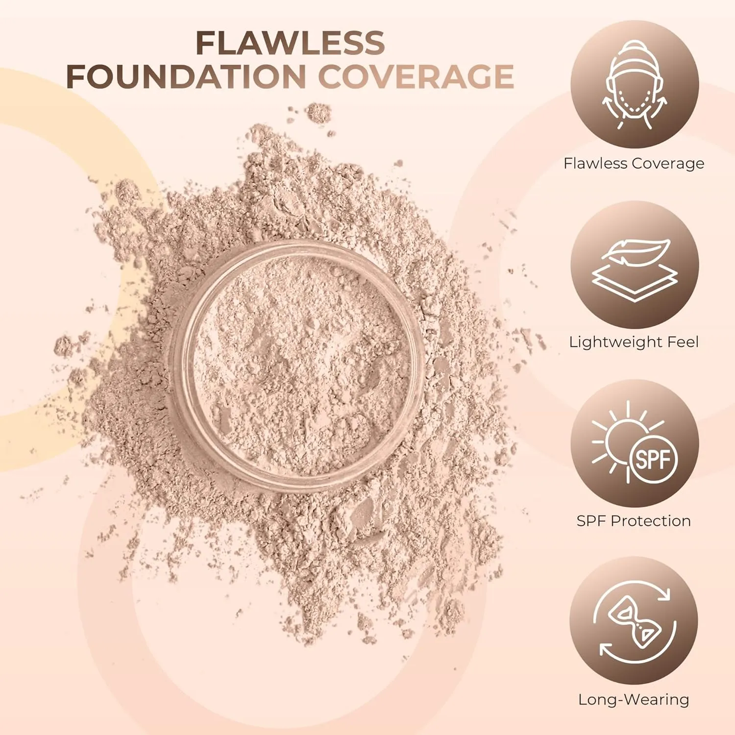 4pc (LIGHT) KIT w/KABUKI BRUSH Mineral Makeup Matte Loose Powder Foundation Concealer Blush Long Lasting Bare Face Cosmetics