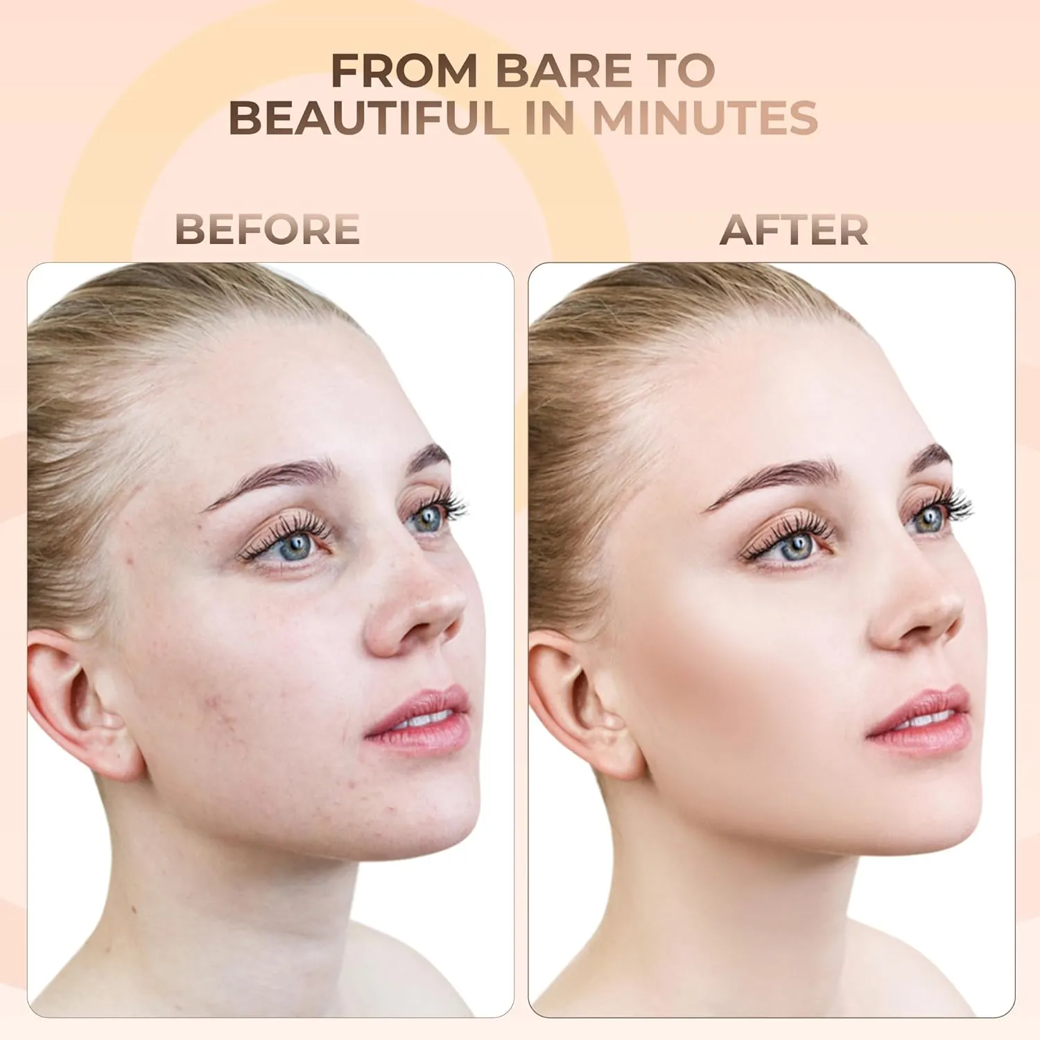 4pc (LIGHT) KIT w/KABUKI BRUSH Mineral Makeup Matte Loose Powder Foundation Concealer Blush Long Lasting Bare Face Cosmetics
