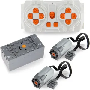 4pcs Technic-Motor Set with Motor-Remote-Control, Battery-Box, Compatible with Technic-Parts