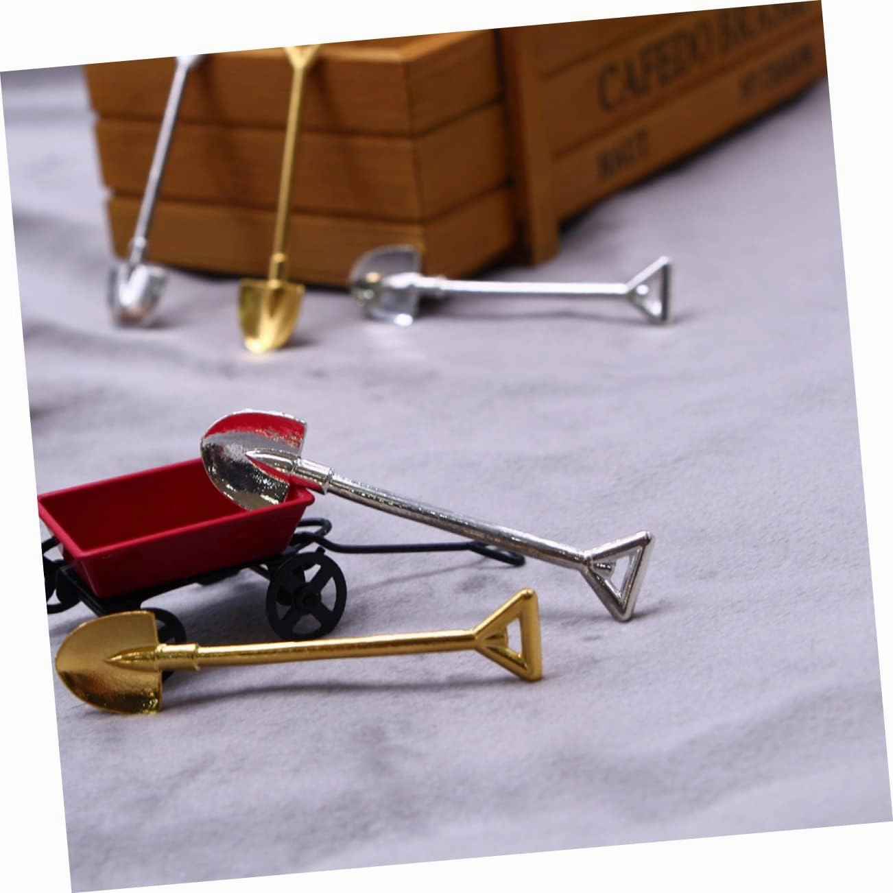 4sets 6pcs Miniature Shovel Adornments Antique Style Mini Gardening Tools for Dollhouse Fairy Garden Decor Enhance Imagination Creativity with Design 6pcs*4