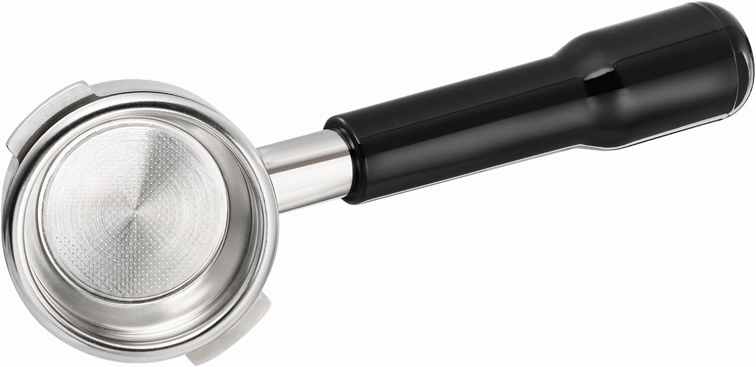 58mm 2 Ears Bottomless Portafilter Compatible with E61 Group, Rancilio/Expobar/Rocket/Flair 58/ECM/Faema Espresso Machines, Stainless Steel Basket Included ABS Handle Black