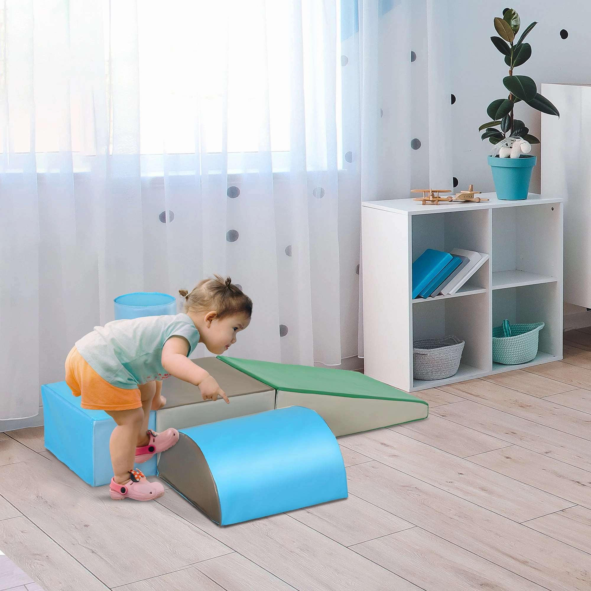 5-Piece Soft Foam Climber: Toddler Stairs, Ramp, Safe Playset for Preschoolers