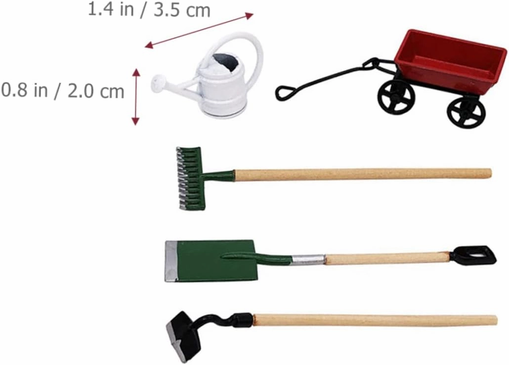 5 Sets Scale Dollhouse Decor for Mini Gardening Tool Kit Safe Materials Enhance Imagination Hands Skills
