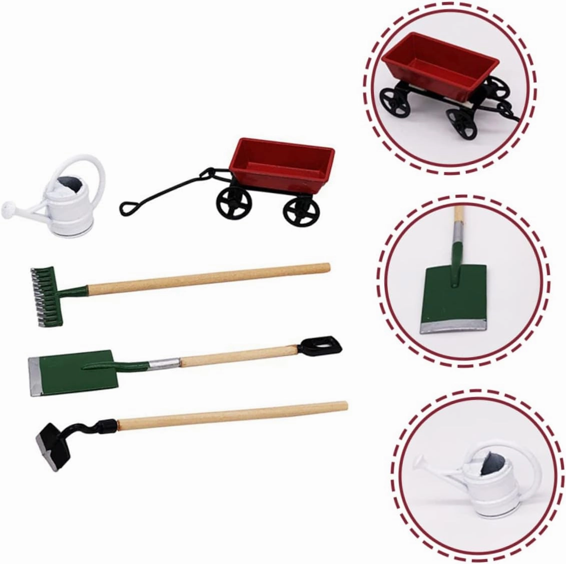 5 Sets Scale Dollhouse Decor for Mini Gardening Tool Kit Safe Materials Enhance Imagination Hands Skills