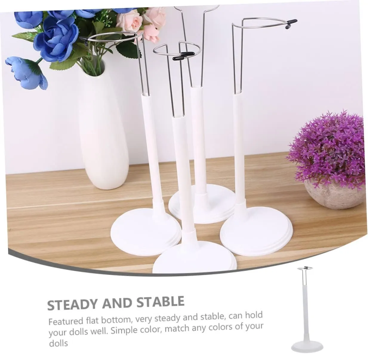 5pcs Doll Displaying Stand Action Figure Stands Simple Rack for Dolls Flat Bottom Stable