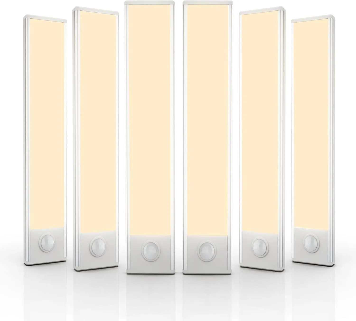 6 Pack Under Cabinet Lights Wireless, 32 LED Motion Sensor Light Indoor Rechargeable Magnetic Closet Lights Battery Operated, Under Counter Lights for Kitchen, Wardrobe, Stairs, Warm Light