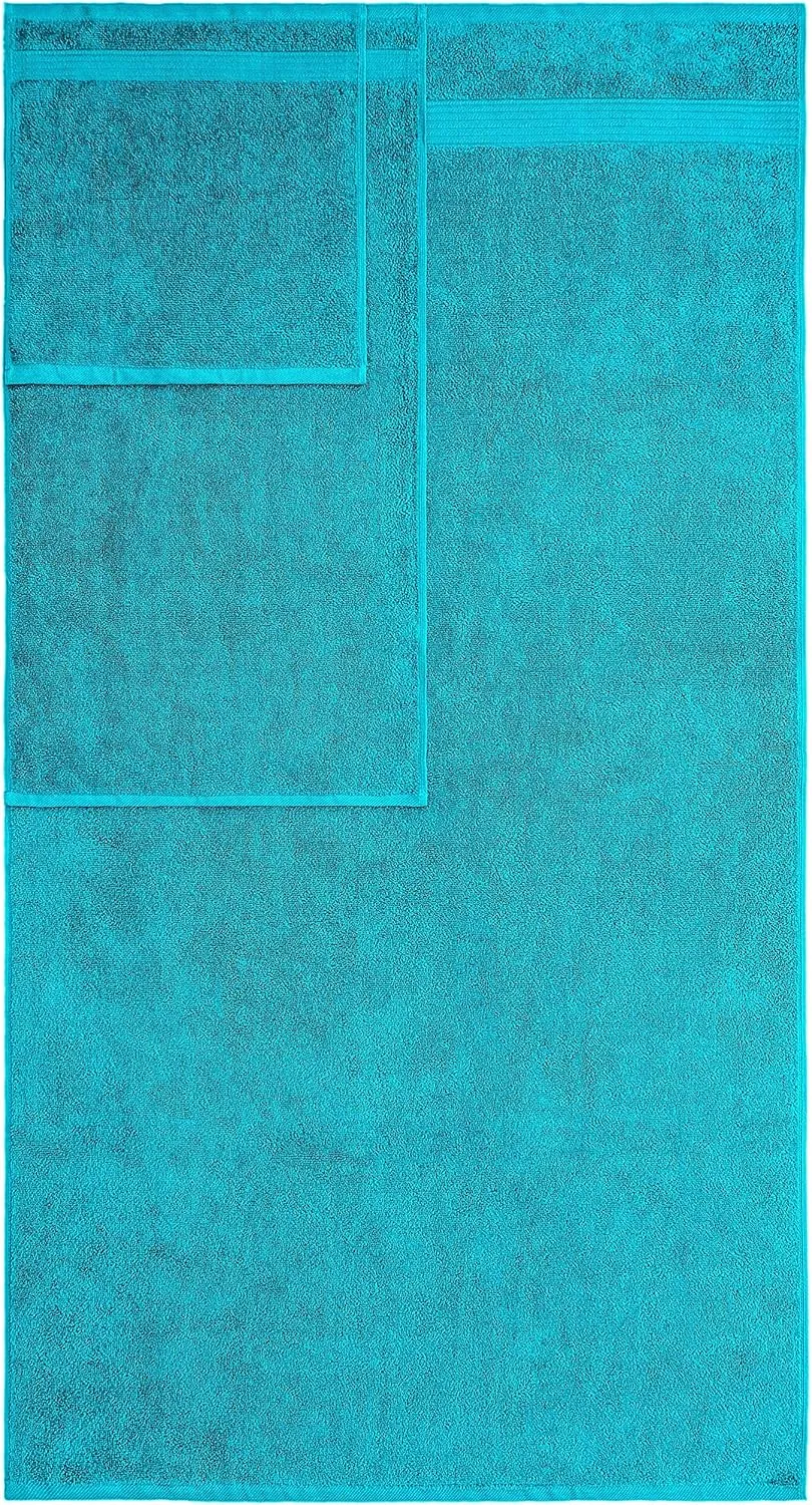 6 Piece Towel Set for Bathroom Clearance Prime, 100% Cotton Turkish Bathroom Towels, 2 Bath Towels 2 Hand Towels 2 Washcloths, Aqua Blue