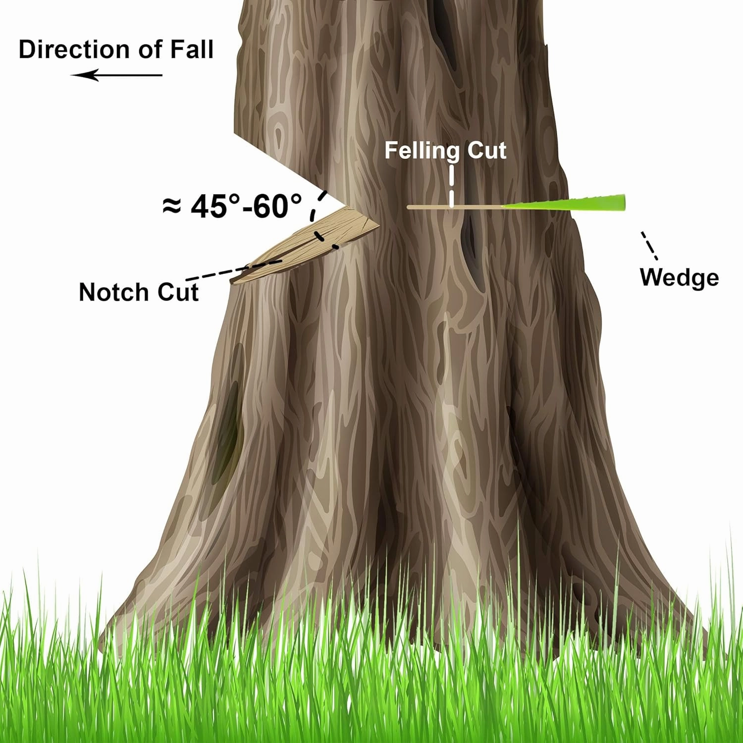 6 Pack Tree Felling Wedges with Spikes for Safe Tree Cutting – 2 Each of 10", 8” and 5.5” Wedges with Storage Bag; 6 Felling Dogs to Guide Trees Stabilize and Safely to Ground for Loggers and Fallers
