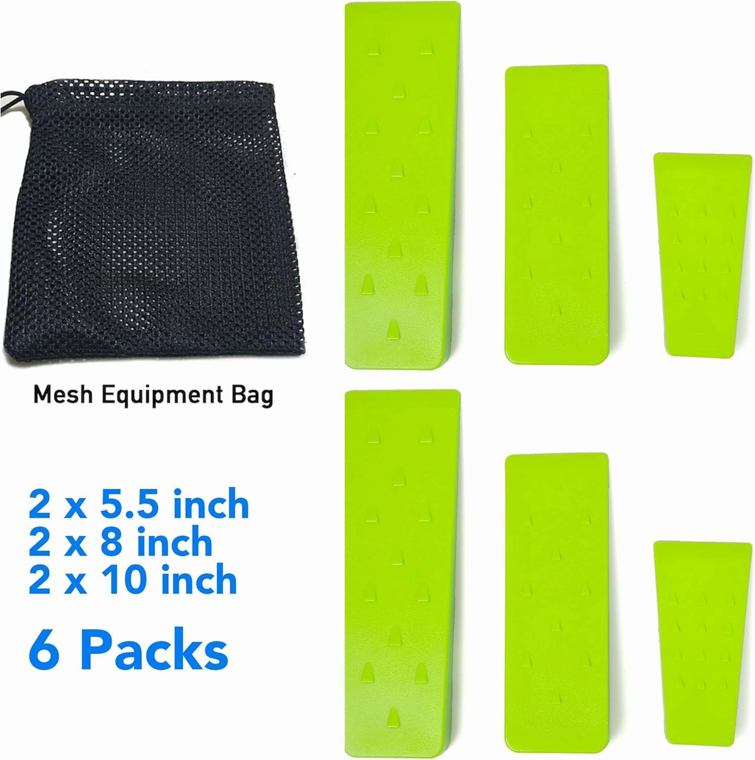 6 Pack Tree Felling Wedges with Spikes for Safe Tree Cutting – 2 Each of 10", 8” and 5.5” Wedges with Storage Bag; 6 Felling Dogs to Guide Trees Stabilize and Safely to Ground for Loggers and Fallers