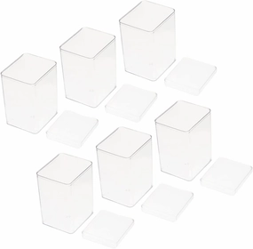 6Pcs Transparent Figurine Display Case Holder for Collectibles Action Figures Models Protective Storage Box for DIY Art Micro Landscapes