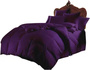 800 TC 100% Egyptian Cotton 300 GSM Goose Down Alternative Microfiber 5 PC Comforter Set (Comforter   Flat   Fitted 15''   2 Pillow Casess) Twin, Egg Plant
