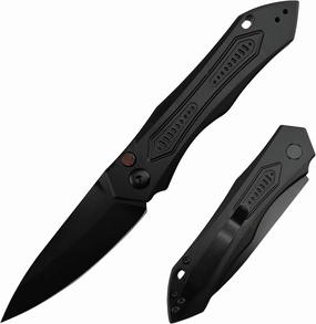 8.3'' Easy Opening Pocket Knife，Button Lock Folding Knives，3.54" D2 Black Blade，Aluminum Alloy Handles and Reversible Pocketclip,Camping EDC Tool for Men's Gifts