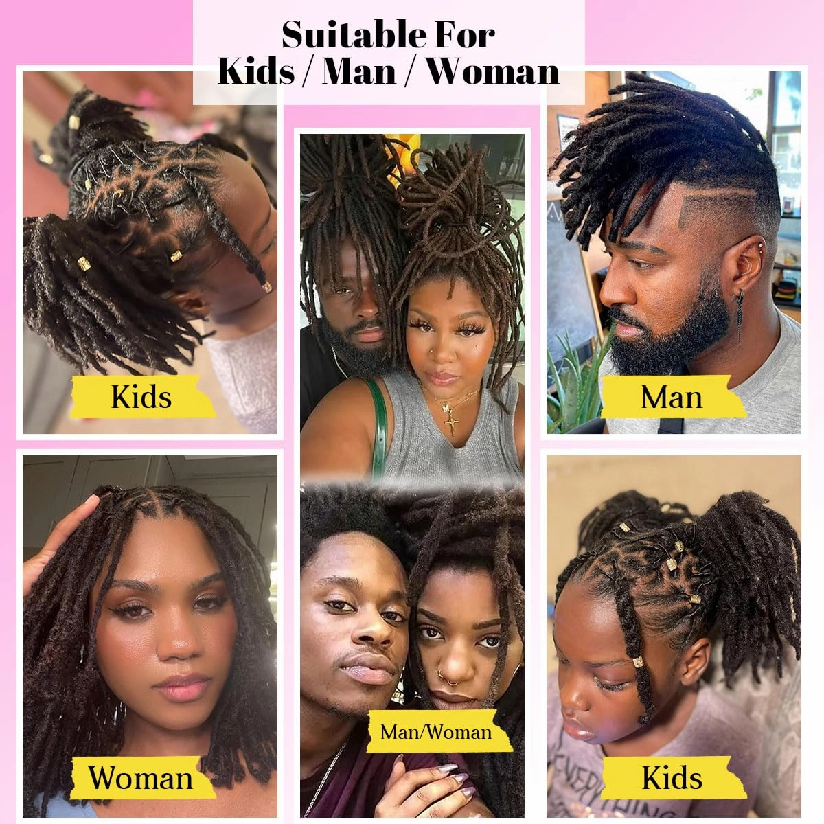 8 inch Loc Extensions Human Hair with Curly Ends, 0.4cm Width Permanent Dreadlock Extension Human Hair 20 Strands Natural Black 100% Full Handmade Dreads .Dyed and Bleached Pre Curled Drealocks