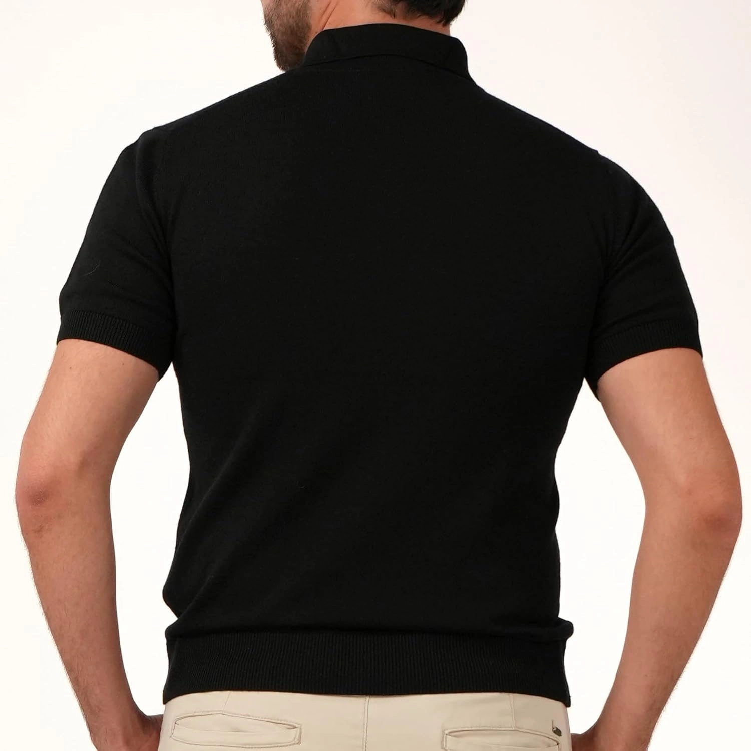 | Premium Merino Wool Polo Shirt - Plain Model | Woolmark Certified | 100% Wool for Men