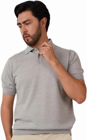 | Premium Merino Wool Polo Shirt - Plain Model | Woolmark Certified | 100% Wool for Men