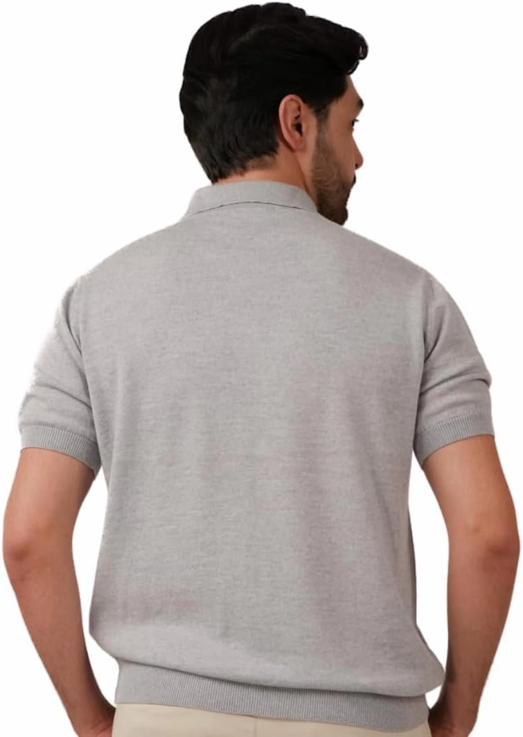 | Premium Merino Wool Polo Shirt - Plain Model | Woolmark Certified | 100% Wool for Men