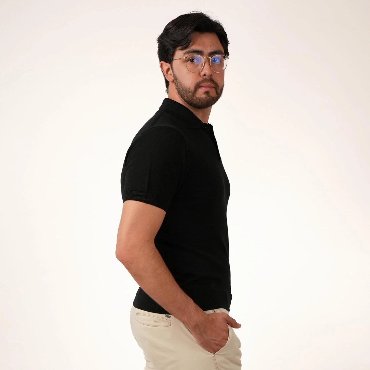 | Premium Merino Wool Polo Shirt - Plain Model | Woolmark Certified | 100% Wool for Men
