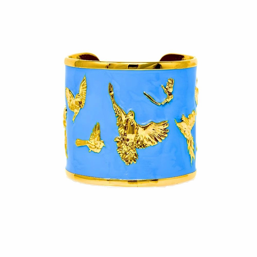 "Arise" Cuff Bracelet - Sky Blue with Clouds