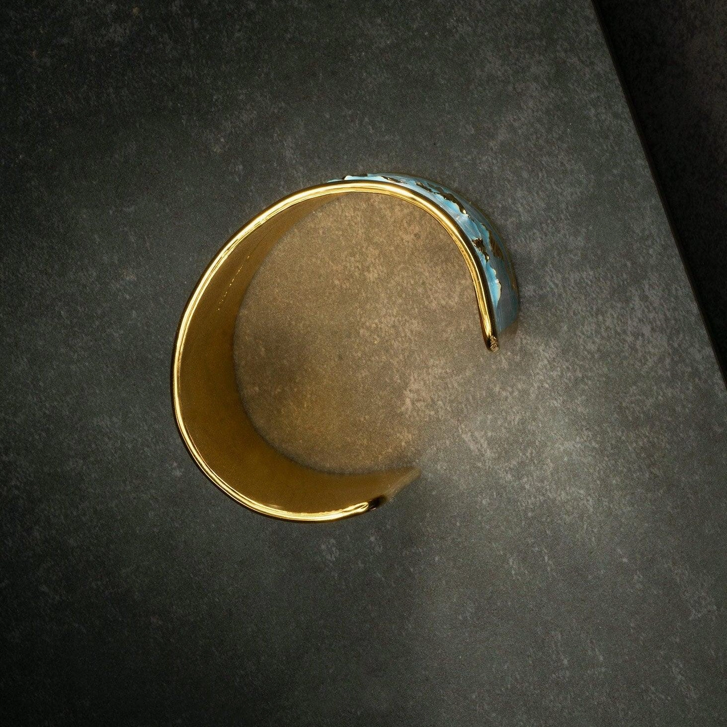 "Arise" Cuff Bracelet - Sky Blue with Clouds