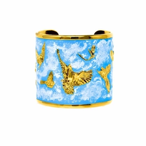 "Arise" Cuff Bracelet - Sky Blue with Clouds
