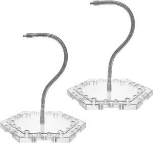 Action Base Display stand ,Doll Model Support Stand Compatible with 6-inch Action Figures HG RG SHF 1/144 Gundam Model Toys（2PCS Clear）